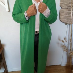 Cardigan long vert vif