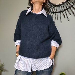 Pull femme manches 3/4 en maille douce : le parfait mélange de confort et d'élégance pour un style casual chic intemporel.