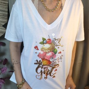 Tee-shirt imprimé pop une touche fun pour un look audacieux et confortable